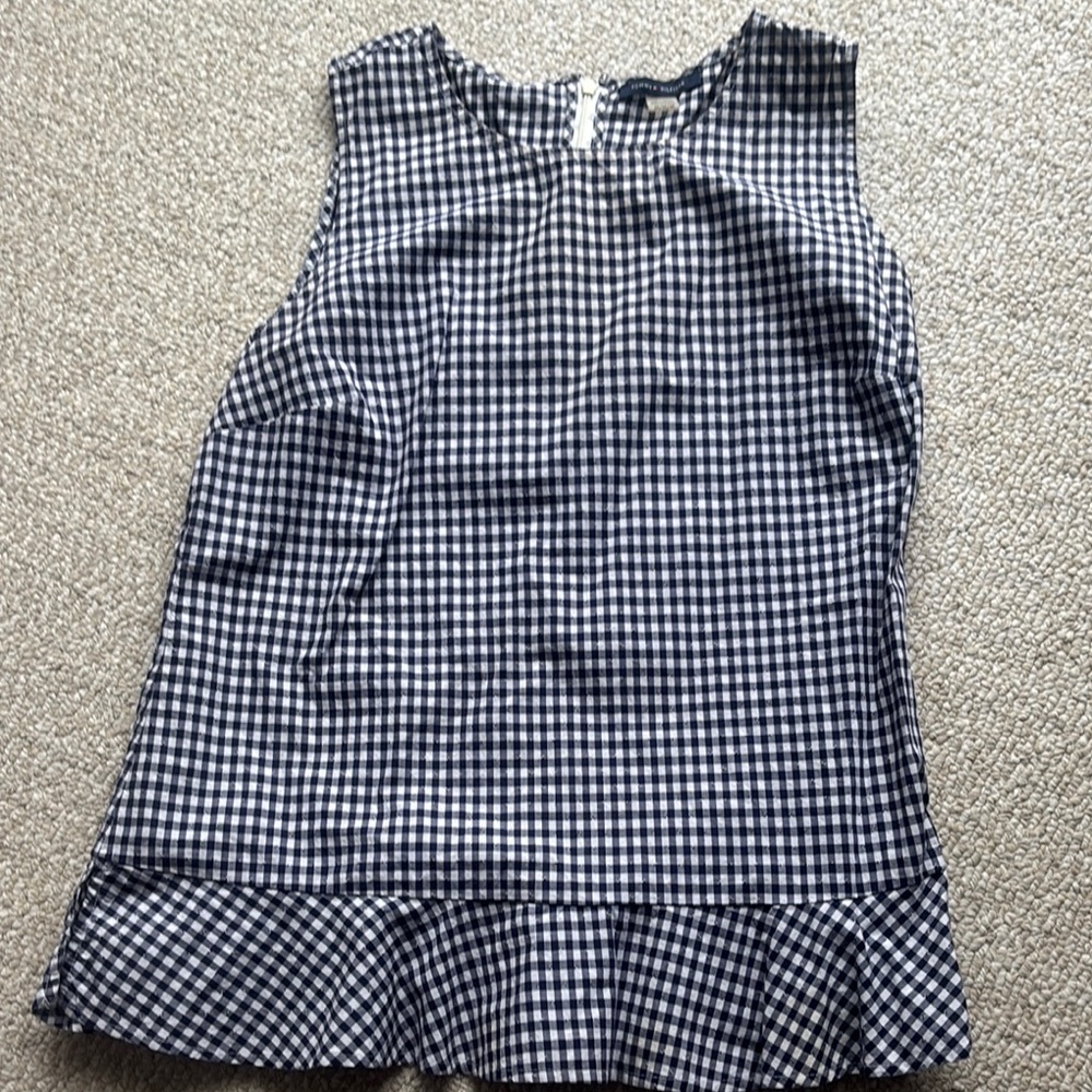 Tommy Hilfiger Navy Gingham Top